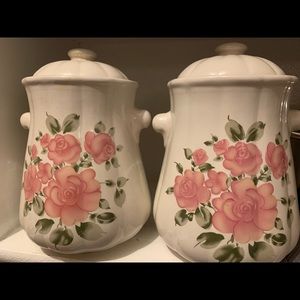 Vintage Roseland jars/canister set by Gibson